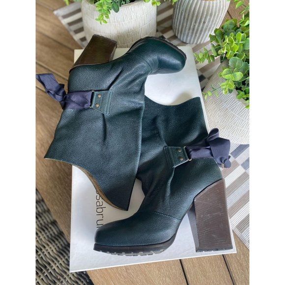 Vanessa Bruno Grosgrain Bow Heeled Boots 38 - Picture 9 of 9